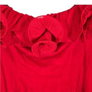 IEENA for MAC DUGGAL Red Off The Shoulder Ruffled Mermaid Prom Gown Size 6